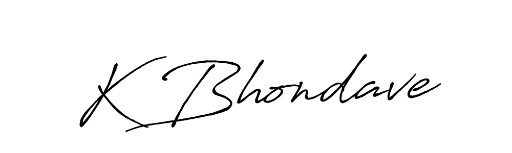 K Bhondave stylish signature style. Best Handwritten Sign (Antro_Vectra_Bolder) for my name. Handwritten Signature Collection Ideas for my name K Bhondave. K Bhondave signature style 7 images and pictures png