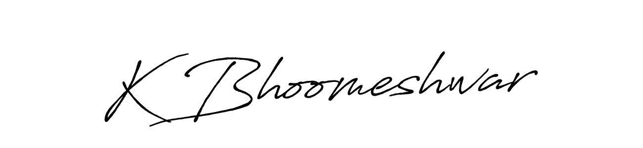 How to make K Bhoomeshwar name signature. Use Antro_Vectra_Bolder style for creating short signs online. This is the latest handwritten sign. K Bhoomeshwar signature style 7 images and pictures png