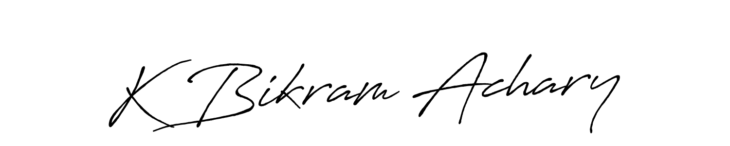 Also we have K Bikram Achary name is the best signature style. Create professional handwritten signature collection using Antro_Vectra_Bolder autograph style. K Bikram Achary signature style 7 images and pictures png