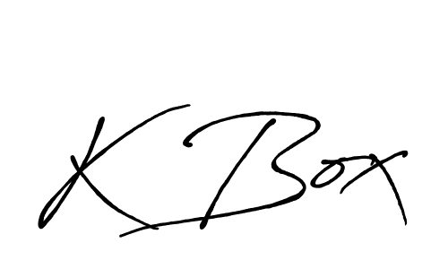 Design your own signature with our free online signature maker. With this signature software, you can create a handwritten (Antro_Vectra_Bolder) signature for name K Box. K Box signature style 7 images and pictures png