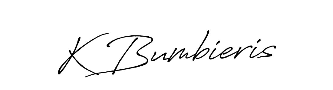Create a beautiful signature design for name K Bumbieris. With this signature (Antro_Vectra_Bolder) fonts, you can make a handwritten signature for free. K Bumbieris signature style 7 images and pictures png