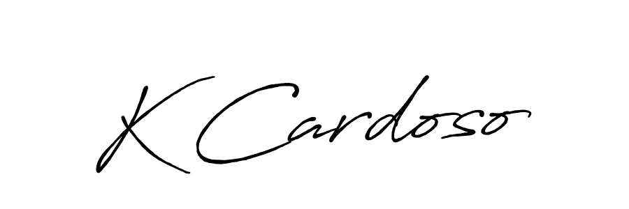 Similarly Antro_Vectra_Bolder is the best handwritten signature design. Signature creator online .You can use it as an online autograph creator for name K Cardoso. K Cardoso signature style 7 images and pictures png