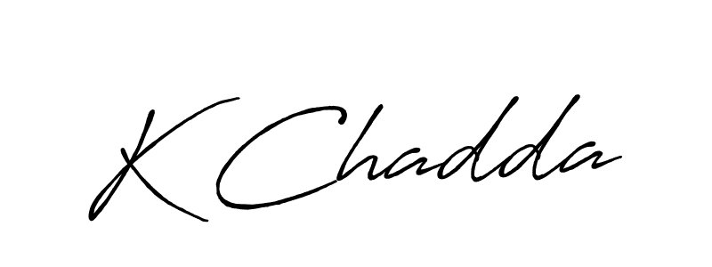 Make a beautiful signature design for name K Chadda. With this signature (Antro_Vectra_Bolder) style, you can create a handwritten signature for free. K Chadda signature style 7 images and pictures png