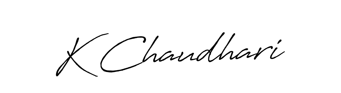 if you are searching for the best signature style for your name K Chaudhari. so please give up your signature search. here we have designed multiple signature styles  using Antro_Vectra_Bolder. K Chaudhari signature style 7 images and pictures png