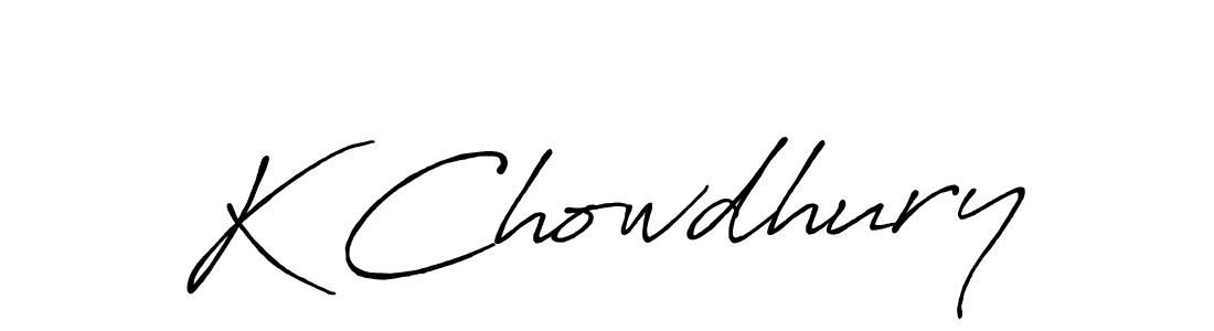 if you are searching for the best signature style for your name K Chowdhury. so please give up your signature search. here we have designed multiple signature styles  using Antro_Vectra_Bolder. K Chowdhury signature style 7 images and pictures png