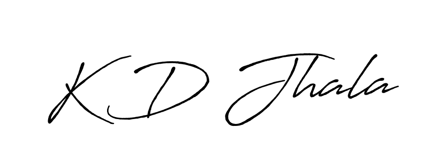 Make a beautiful signature design for name K D Jhala. With this signature (Antro_Vectra_Bolder) style, you can create a handwritten signature for free. K D Jhala signature style 7 images and pictures png