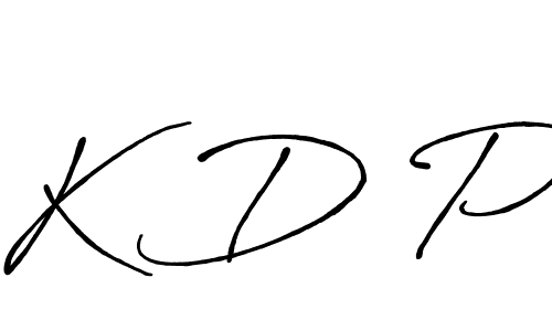 The best way (Antro_Vectra_Bolder) to make a short signature is to pick only two or three words in your name. The name K D P include a total of six letters. For converting this name. K D P signature style 7 images and pictures png