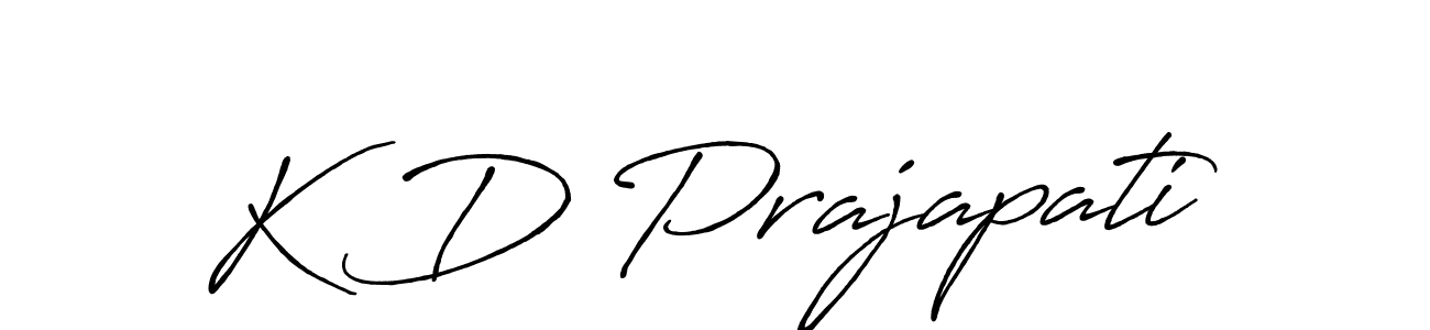 How to make K D Prajapati name signature. Use Antro_Vectra_Bolder style for creating short signs online. This is the latest handwritten sign. K D Prajapati signature style 7 images and pictures png