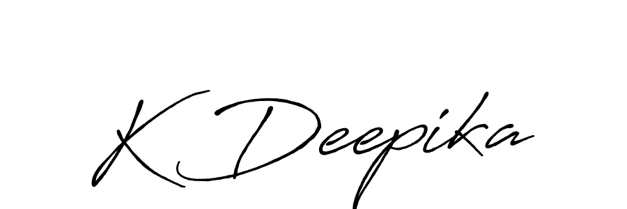 Create a beautiful signature design for name K Deepika. With this signature (Antro_Vectra_Bolder) fonts, you can make a handwritten signature for free. K Deepika signature style 7 images and pictures png