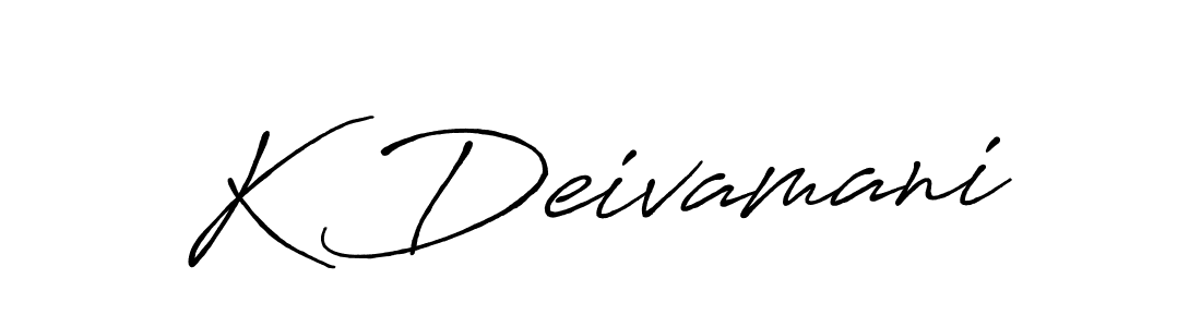 Also we have K Deivamani name is the best signature style. Create professional handwritten signature collection using Antro_Vectra_Bolder autograph style. K Deivamani signature style 7 images and pictures png