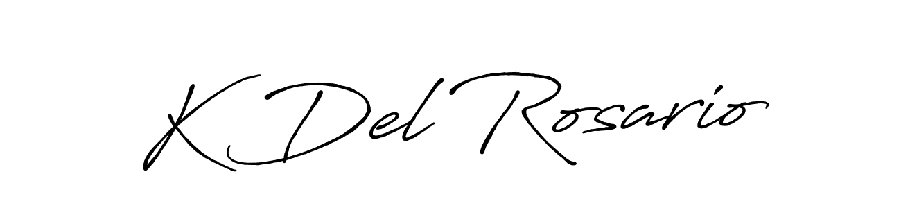 You should practise on your own different ways (Antro_Vectra_Bolder) to write your name (K Del Rosario) in signature. don't let someone else do it for you. K Del Rosario signature style 7 images and pictures png