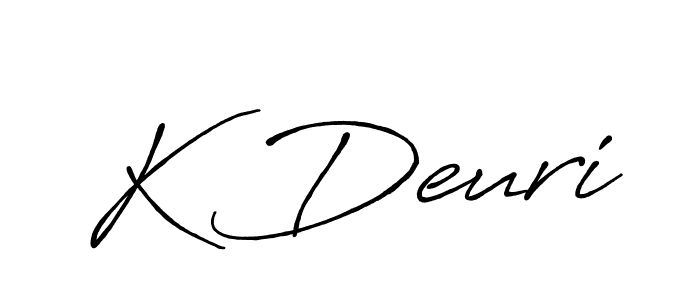 The best way (Antro_Vectra_Bolder) to make a short signature is to pick only two or three words in your name. The name K Deuri include a total of six letters. For converting this name. K Deuri signature style 7 images and pictures png