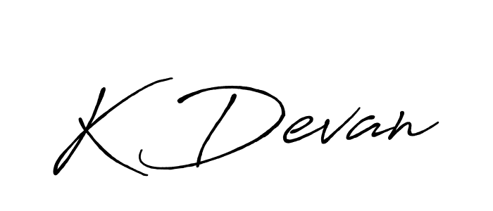 Design your own signature with our free online signature maker. With this signature software, you can create a handwritten (Antro_Vectra_Bolder) signature for name K Devan. K Devan signature style 7 images and pictures png