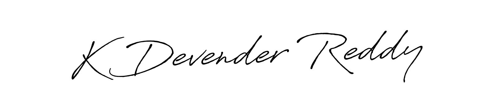 Use a signature maker to create a handwritten signature online. With this signature software, you can design (Antro_Vectra_Bolder) your own signature for name K Devender Reddy. K Devender Reddy signature style 7 images and pictures png