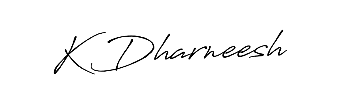 How to make K Dharneesh name signature. Use Antro_Vectra_Bolder style for creating short signs online. This is the latest handwritten sign. K Dharneesh signature style 7 images and pictures png