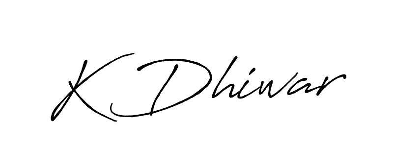 K Dhiwar stylish signature style. Best Handwritten Sign (Antro_Vectra_Bolder) for my name. Handwritten Signature Collection Ideas for my name K Dhiwar. K Dhiwar signature style 7 images and pictures png