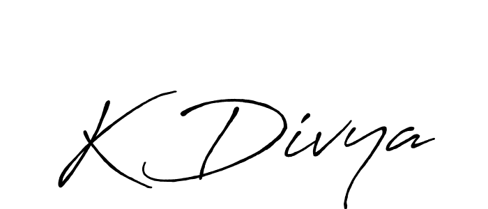 Design your own signature with our free online signature maker. With this signature software, you can create a handwritten (Antro_Vectra_Bolder) signature for name K Divya. K Divya signature style 7 images and pictures png