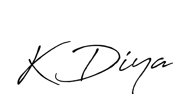 Antro_Vectra_Bolder is a professional signature style that is perfect for those who want to add a touch of class to their signature. It is also a great choice for those who want to make their signature more unique. Get K Diya name to fancy signature for free. K Diya signature style 7 images and pictures png