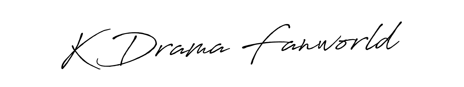 Similarly Antro_Vectra_Bolder is the best handwritten signature design. Signature creator online .You can use it as an online autograph creator for name K Drama Fanworld. K Drama Fanworld signature style 7 images and pictures png