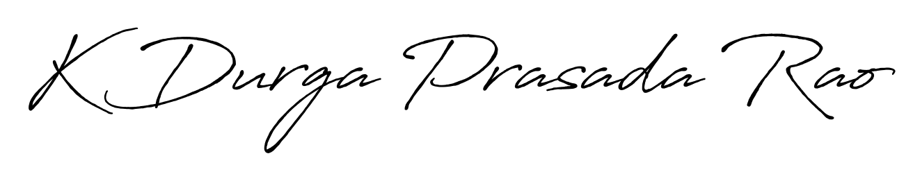 Practice writing K Durga Prasada Rao with the flow of Antro_Vectra_Bolder lettering. A fantastic source of inspiration for developing your personal signature style. K Durga Prasada Rao signature style 7 images and pictures png