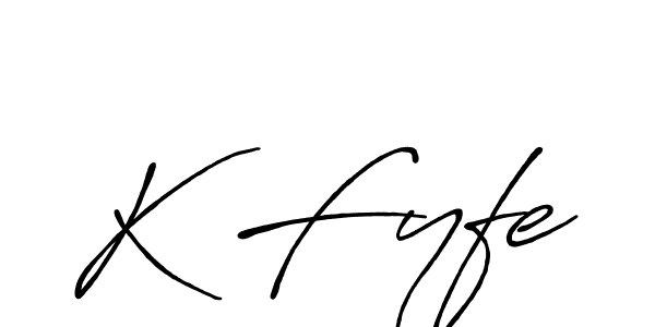 Also You can easily find your signature by using the search form. We will create K Fyfe name handwritten signature images for you free of cost using Antro_Vectra_Bolder sign style. K Fyfe signature style 7 images and pictures png