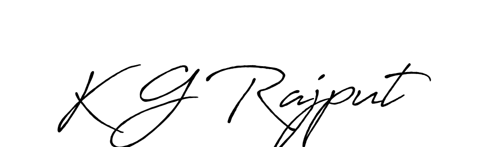 The best way (Antro_Vectra_Bolder) to make a short signature is to pick only two or three words in your name. The name K G Rajput include a total of six letters. For converting this name. K G Rajput signature style 7 images and pictures png