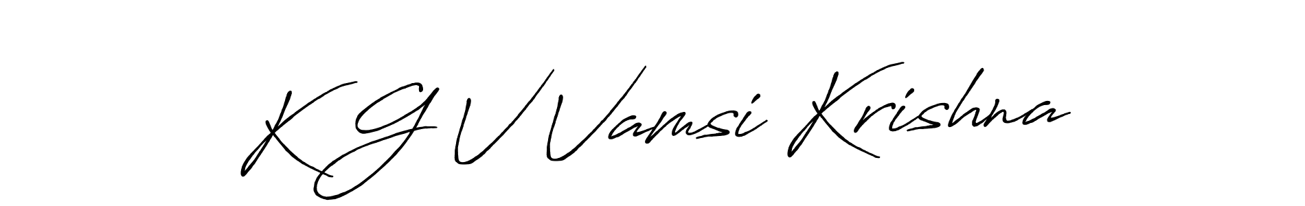 How to make K G V Vamsi Krishna signature? Antro_Vectra_Bolder is a professional autograph style. Create handwritten signature for K G V Vamsi Krishna name. K G V Vamsi Krishna signature style 7 images and pictures png
