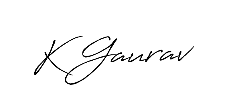 Also we have K Gaurav name is the best signature style. Create professional handwritten signature collection using Antro_Vectra_Bolder autograph style. K Gaurav signature style 7 images and pictures png