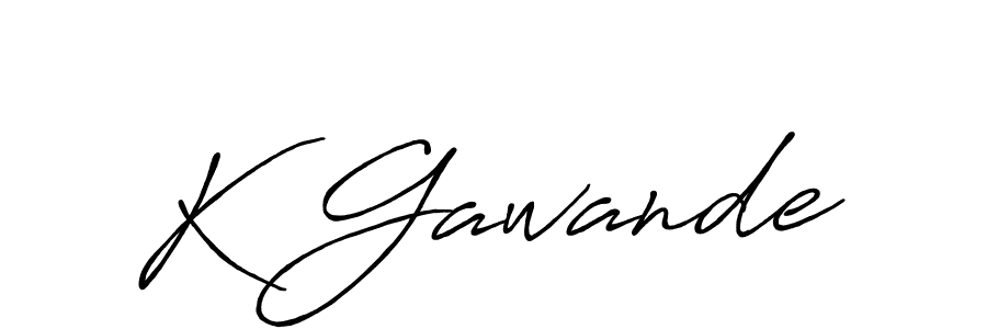 K Gawande stylish signature style. Best Handwritten Sign (Antro_Vectra_Bolder) for my name. Handwritten Signature Collection Ideas for my name K Gawande. K Gawande signature style 7 images and pictures png