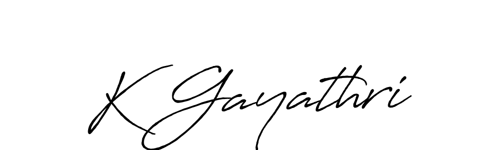 K Gayathri stylish signature style. Best Handwritten Sign (Antro_Vectra_Bolder) for my name. Handwritten Signature Collection Ideas for my name K Gayathri. K Gayathri signature style 7 images and pictures png