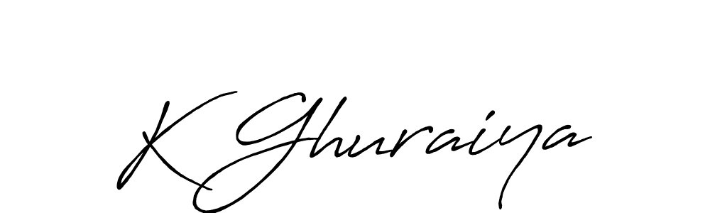 Create a beautiful signature design for name K Ghuraiya. With this signature (Antro_Vectra_Bolder) fonts, you can make a handwritten signature for free. K Ghuraiya signature style 7 images and pictures png