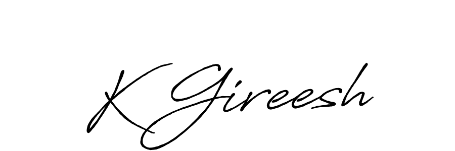 Similarly Antro_Vectra_Bolder is the best handwritten signature design. Signature creator online .You can use it as an online autograph creator for name K Gireesh. K Gireesh signature style 7 images and pictures png