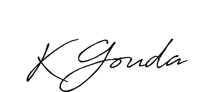 How to make K Gouda name signature. Use Antro_Vectra_Bolder style for creating short signs online. This is the latest handwritten sign. K Gouda signature style 7 images and pictures png