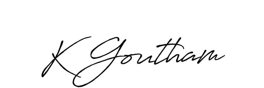You should practise on your own different ways (Antro_Vectra_Bolder) to write your name (K Goutham) in signature. don't let someone else do it for you. K Goutham signature style 7 images and pictures png