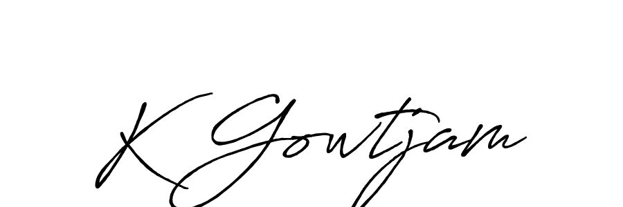 How to make K Gowtjam signature? Antro_Vectra_Bolder is a professional autograph style. Create handwritten signature for K Gowtjam name. K Gowtjam signature style 7 images and pictures png