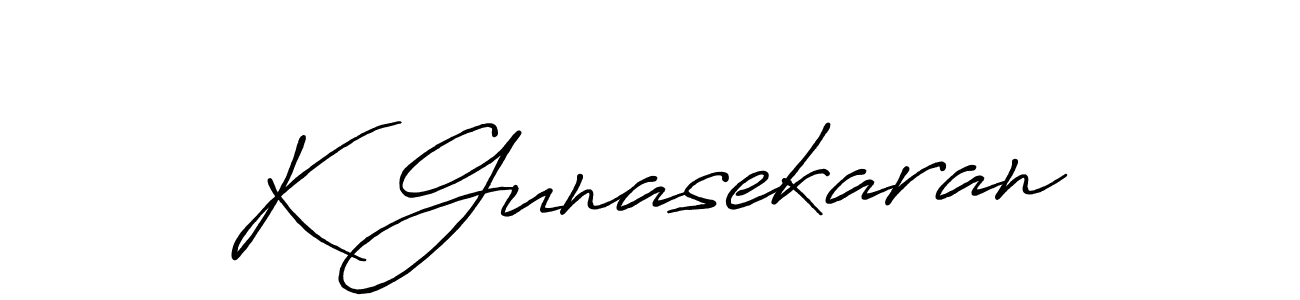 Make a beautiful signature design for name K Gunasekaran. With this signature (Antro_Vectra_Bolder) style, you can create a handwritten signature for free. K Gunasekaran signature style 7 images and pictures png