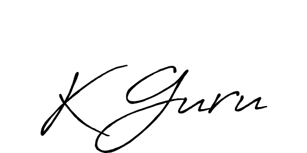Create a beautiful signature design for name K Guru. With this signature (Antro_Vectra_Bolder) fonts, you can make a handwritten signature for free. K Guru signature style 7 images and pictures png
