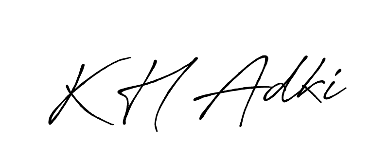 Also we have K H Adki name is the best signature style. Create professional handwritten signature collection using Antro_Vectra_Bolder autograph style. K H Adki signature style 7 images and pictures png