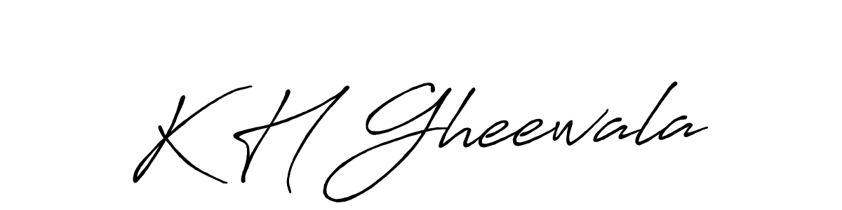 Make a beautiful signature design for name K H Gheewala. With this signature (Antro_Vectra_Bolder) style, you can create a handwritten signature for free. K H Gheewala signature style 7 images and pictures png