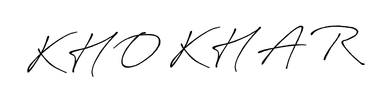 How to make K H O K H A R name signature. Use Antro_Vectra_Bolder style for creating short signs online. This is the latest handwritten sign. K H O K H A R signature style 7 images and pictures png