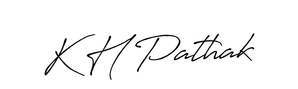 The best way (Antro_Vectra_Bolder) to make a short signature is to pick only two or three words in your name. The name K H Pathak include a total of six letters. For converting this name. K H Pathak signature style 7 images and pictures png