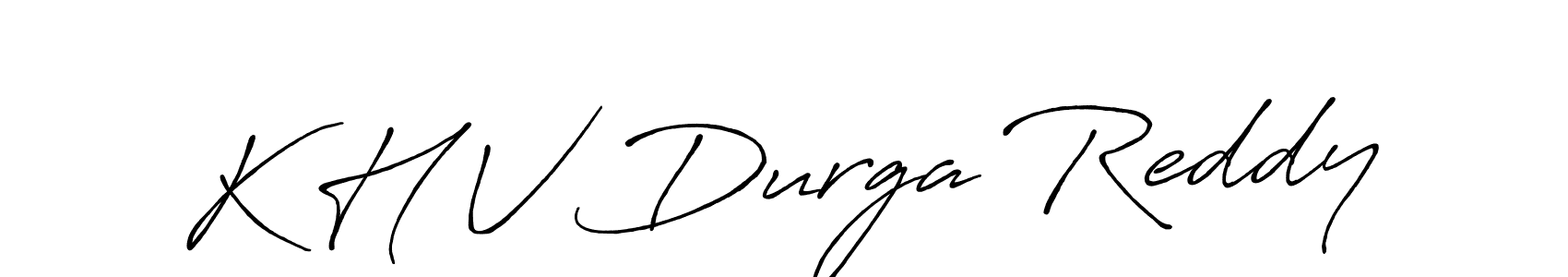 Use a signature maker to create a handwritten signature online. With this signature software, you can design (Antro_Vectra_Bolder) your own signature for name K H V Durga Reddy. K H V Durga Reddy signature style 7 images and pictures png