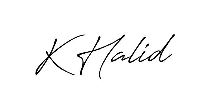 Create a beautiful signature design for name K Halid. With this signature (Antro_Vectra_Bolder) fonts, you can make a handwritten signature for free. K Halid signature style 7 images and pictures png