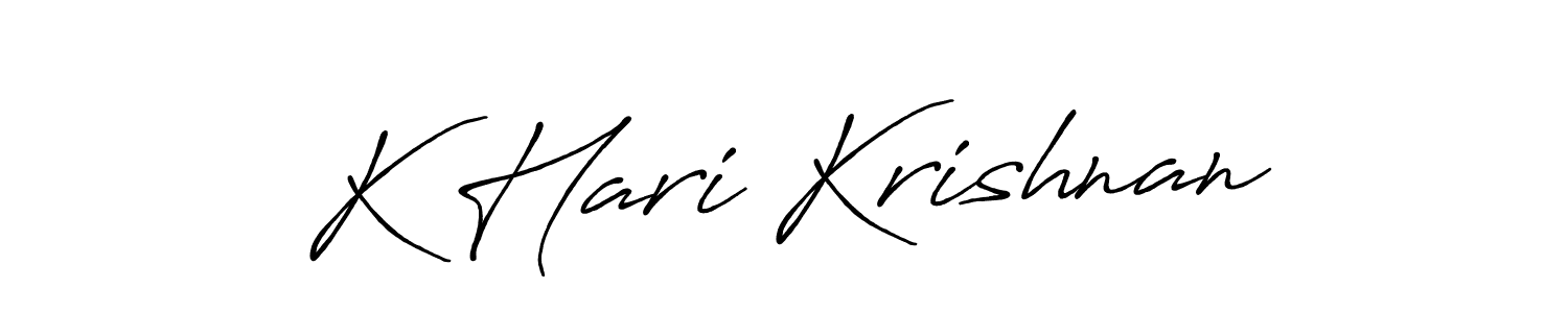 How to make K Hari Krishnan name signature. Use Antro_Vectra_Bolder style for creating short signs online. This is the latest handwritten sign. K Hari Krishnan signature style 7 images and pictures png
