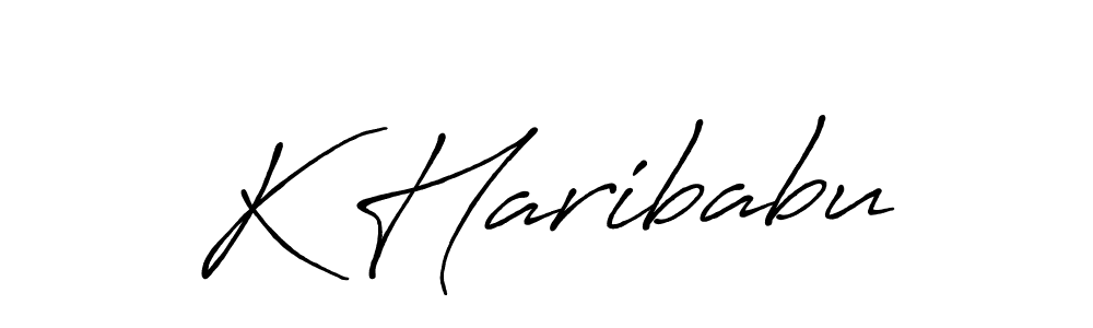 The best way (Antro_Vectra_Bolder) to make a short signature is to pick only two or three words in your name. The name K Haribabu include a total of six letters. For converting this name. K Haribabu signature style 7 images and pictures png