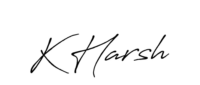 Make a beautiful signature design for name K Harsh. With this signature (Antro_Vectra_Bolder) style, you can create a handwritten signature for free. K Harsh signature style 7 images and pictures png