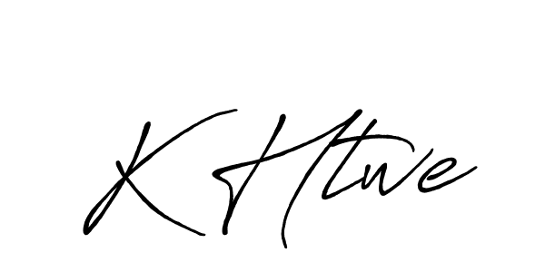 Make a beautiful signature design for name K Htwe. With this signature (Antro_Vectra_Bolder) style, you can create a handwritten signature for free. K Htwe signature style 7 images and pictures png