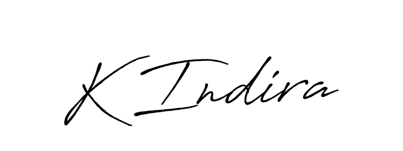How to make K Indira name signature. Use Antro_Vectra_Bolder style for creating short signs online. This is the latest handwritten sign. K Indira signature style 7 images and pictures png