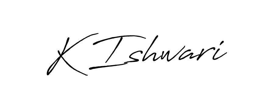 How to make K Ishwari name signature. Use Antro_Vectra_Bolder style for creating short signs online. This is the latest handwritten sign. K Ishwari signature style 7 images and pictures png