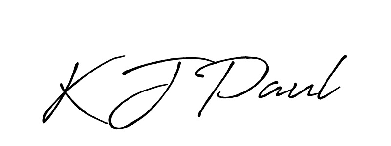 How to make K J Paul name signature. Use Antro_Vectra_Bolder style for creating short signs online. This is the latest handwritten sign. K J Paul signature style 7 images and pictures png